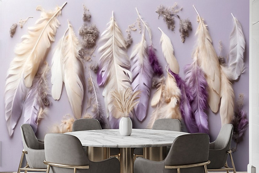 Фотообои в интерьере артикул AG-FT-017, Feathers, Design Studio 3D