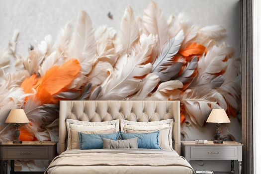 Фотообои в интерьере артикул AG-FT-012, Feathers, Design Studio 3D