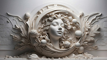 3D обои с рисунком девушка Design Studio 3D Bas-relief AG-BR-022