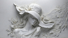 3D обои с рисунком девушка Design Studio 3D Bas-relief AG-BR-026